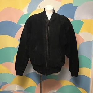Vintage City Streets casual collection black leather jacket L